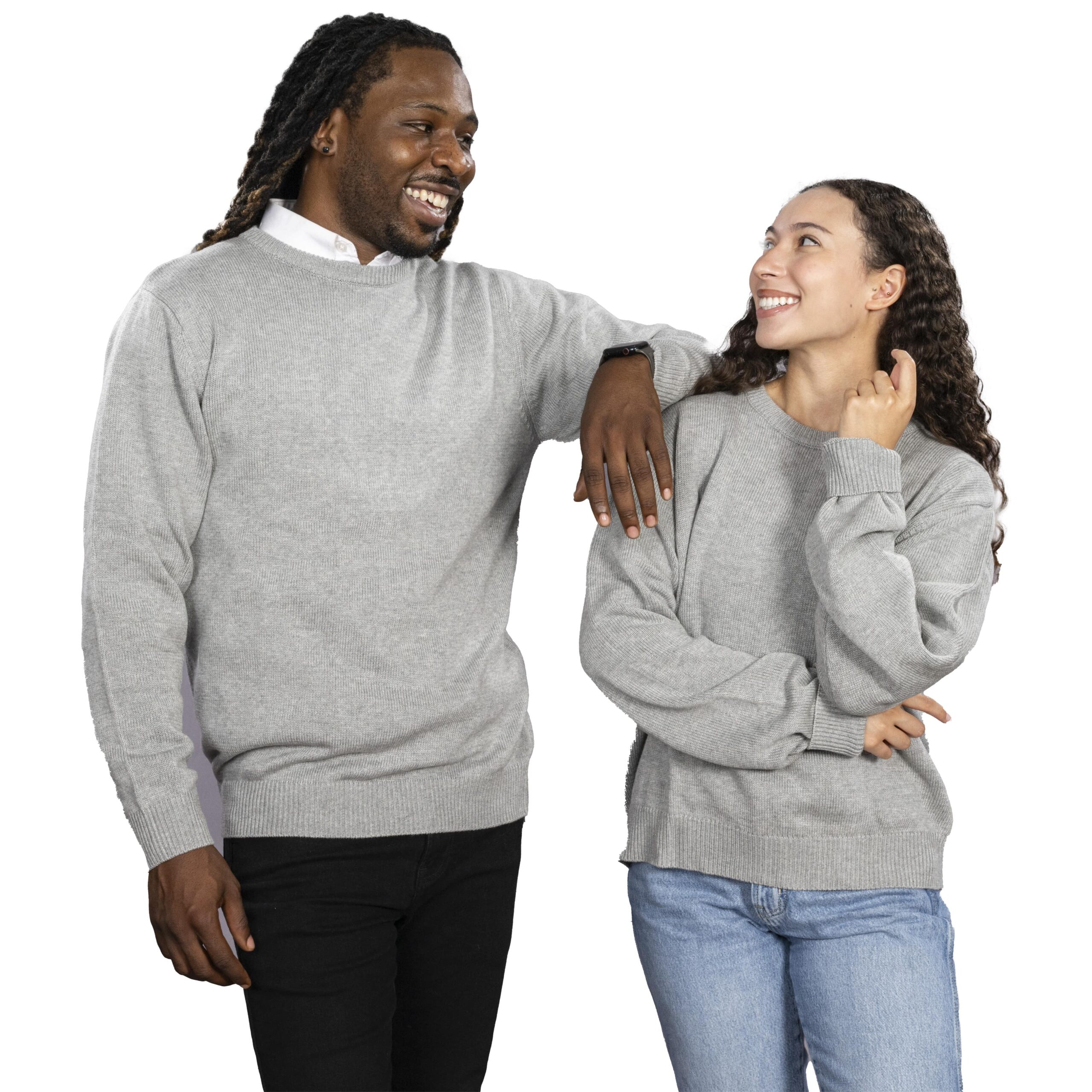 People wearing varsity sweaters