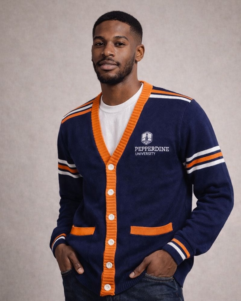 Allover Stripe Varsity Cardigan