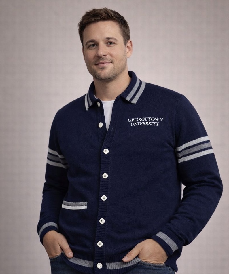 Collared Full-Button Varsity Cardigan